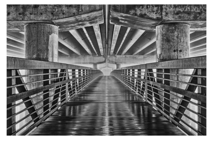 under the interstate in fog #2, archival photographic print