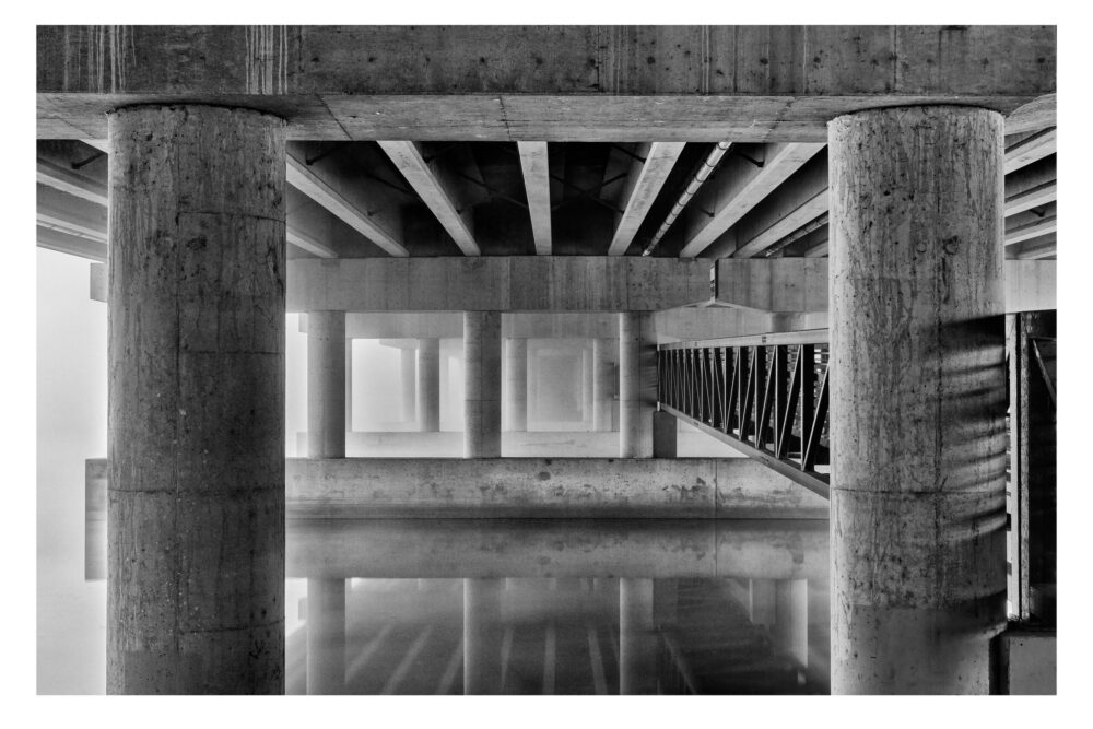 Under the Interstate in Fog - Museum Quality Fine Art Print
