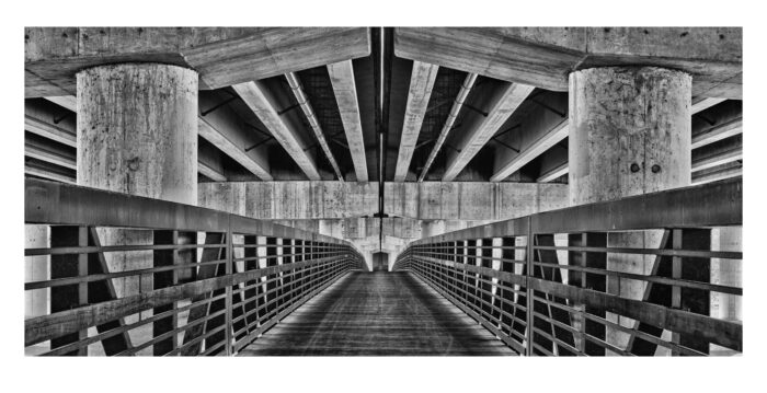 Under the Interstate #4 - B&W Panoramic Print