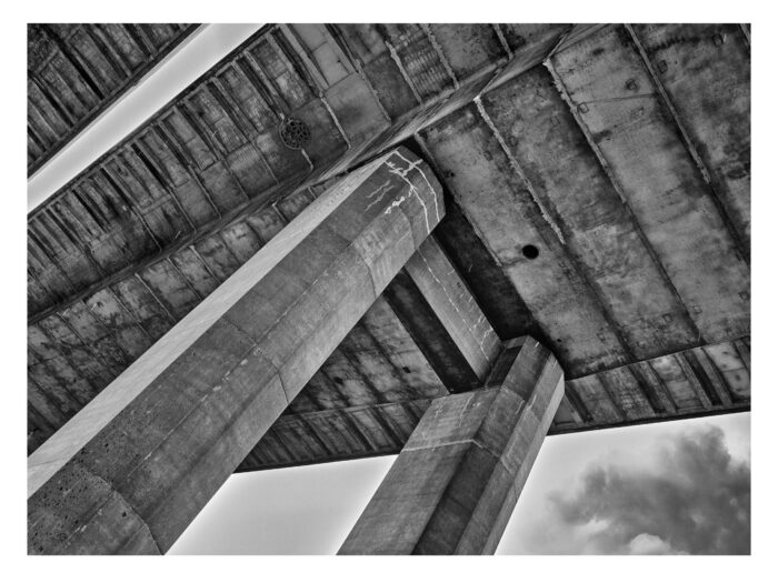 Under the Interstate #42 - Black and White Photographic Print