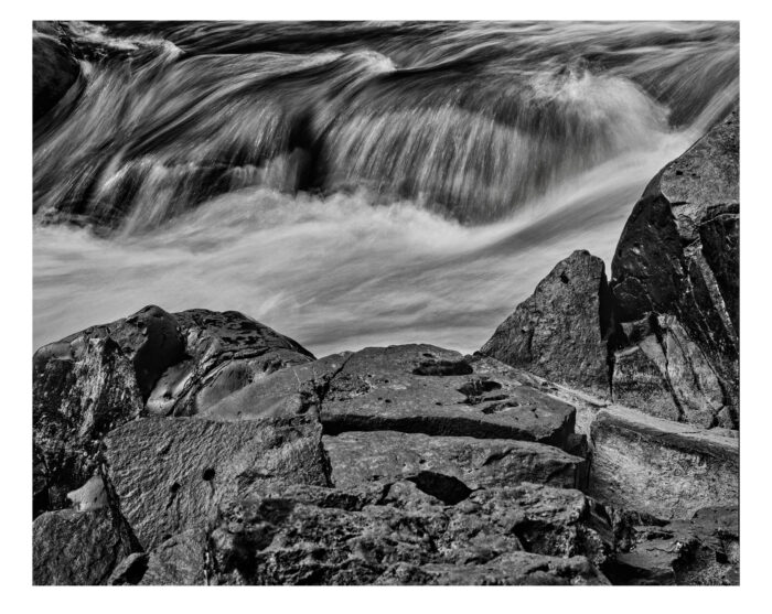 Cisco Falls #11 - B&W Fine Art Museum Quality Print "Cisco Falls #12" is offered as a limited edition, fine art black and white photographic print. I captured this subject in 4x5 film with an Ebony 4x5 view camera and 150mm APO Rodenstock Sironar S APO lens @ f32 with a 1 second long exposure in the Upper Peninsula of Michigan.