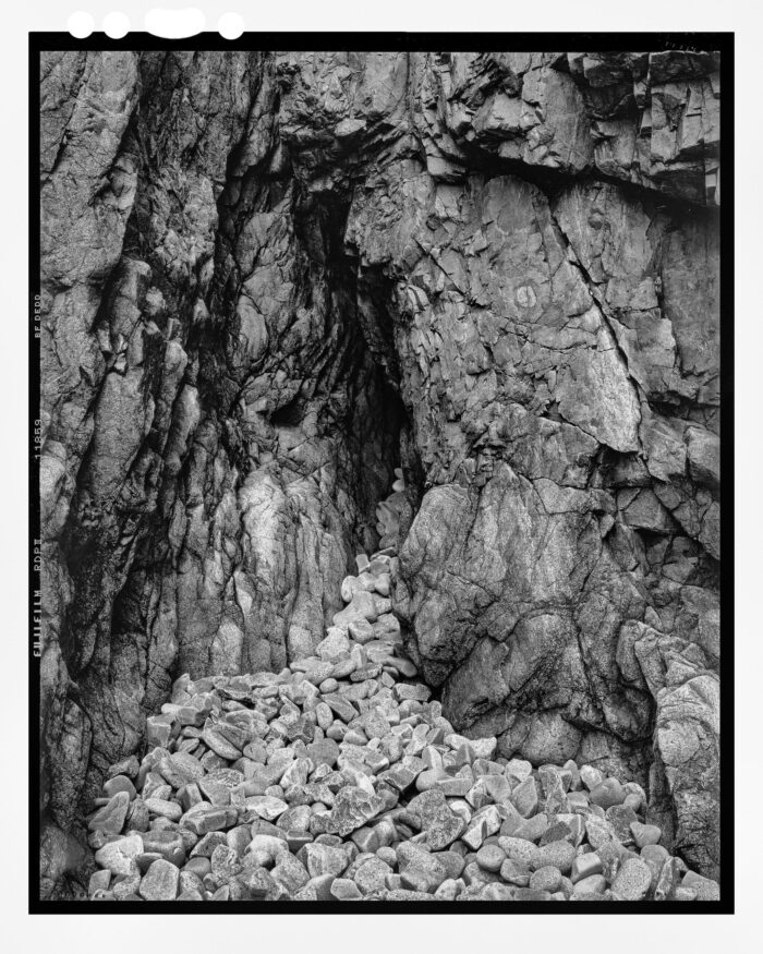 Rock Flow #5, Acadia NP - B&W Archival Print from 4x5 "Rock Flow #5, Acadia NP in B&W" is offered as a limited edition, fine art black and white photographic print. I captured this subject in 4x5 film with an Ebony 4x5 view camera and 135mm APO Rodenstock Sironar S APO lens in Acadia National Park, Maine.