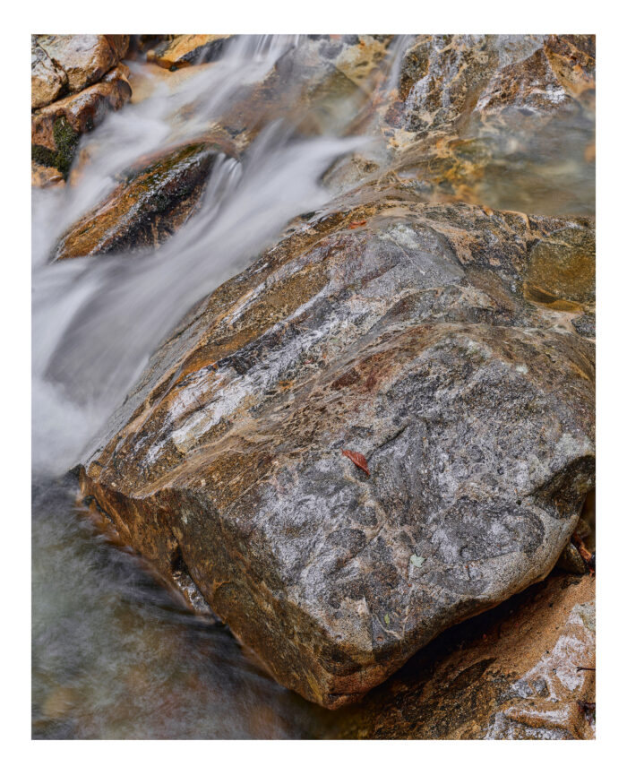 Flowing Water and Granite Boulder in Pemigewasset River #5, The Basin, Franconia Notch, NH Museum Quality Prints
