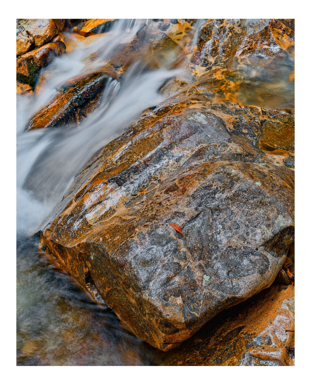 Flowing Water and Granite Boulder in Pemigewasset River #5, The Basin, Franconia Notch, NH Museum Quality Fine Art Intimate Landscape Prints Pemigewasset River #7, The Basin, Franconia Notch, NH