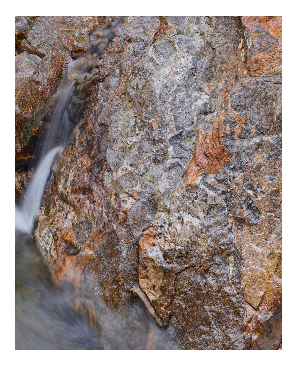 Flowing Water and Granite Boulder in Pemigewasset River #14, The Basin, Franconia Notch, NH Museum Quality Prints
