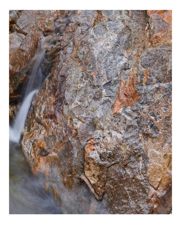 Flowing Water and Granite Boulder in Pemigewasset River #14, The Basin, Franconia Notch, NH Museum Quality Prints