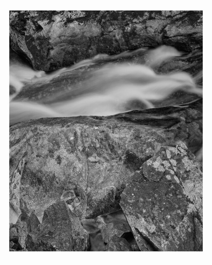 Pemigewasset River #10, The Basin, Franconia Notch, NH Museum Quality Prints - "Pemigewasset River #10" is offered as a limited edition, fine art black and white photographic print. I captured this subject in Fuji digital medium format with Contax 645 120mm Planar lens in Franconia Notch State Park, New Hampshire.