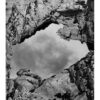 rock formation and reflection of cloud upper peninsula, mi - black and white print