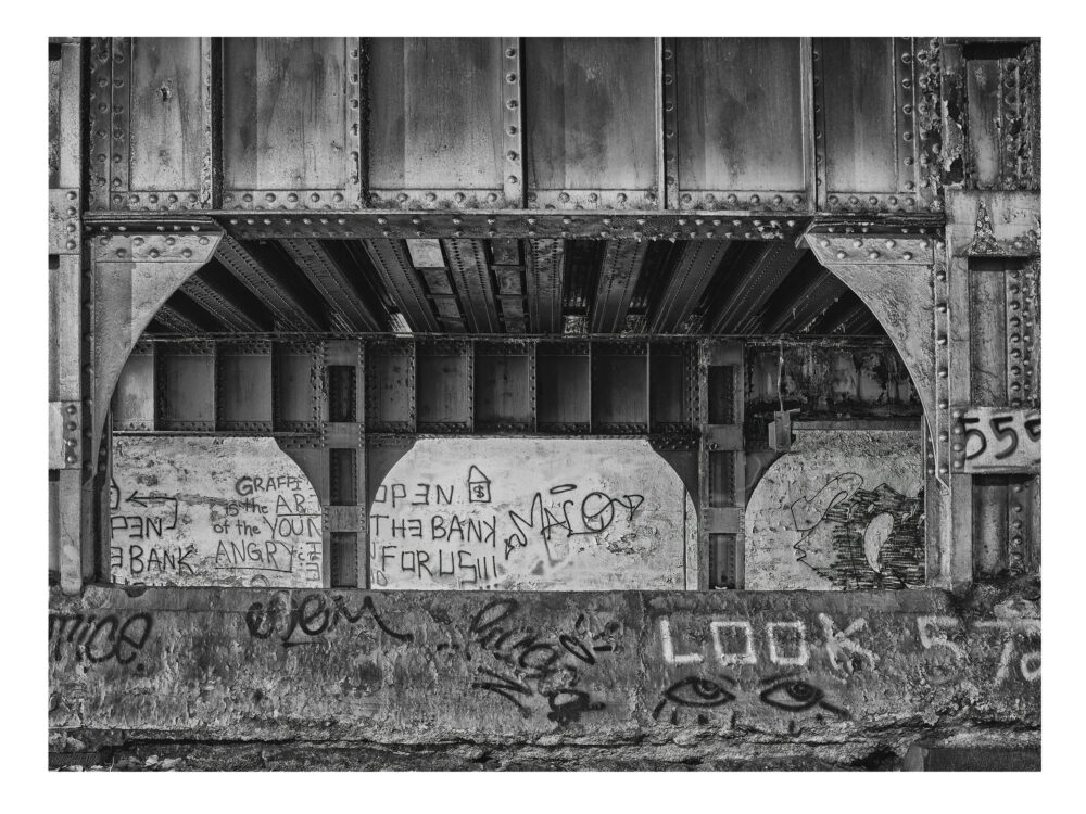 Limited Edition, fine art urban black and white photographic print, "Chicago Viaduct #8" was shot in Chicago, Illinois near 15th Street.